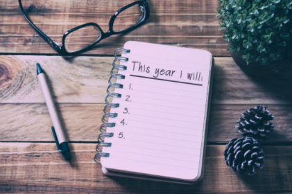 A notebook of New Year resolutions